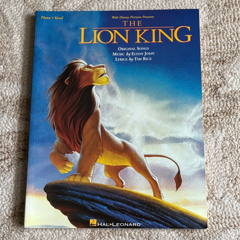 1994 The Lion King Piano/Vocal Sheet Music